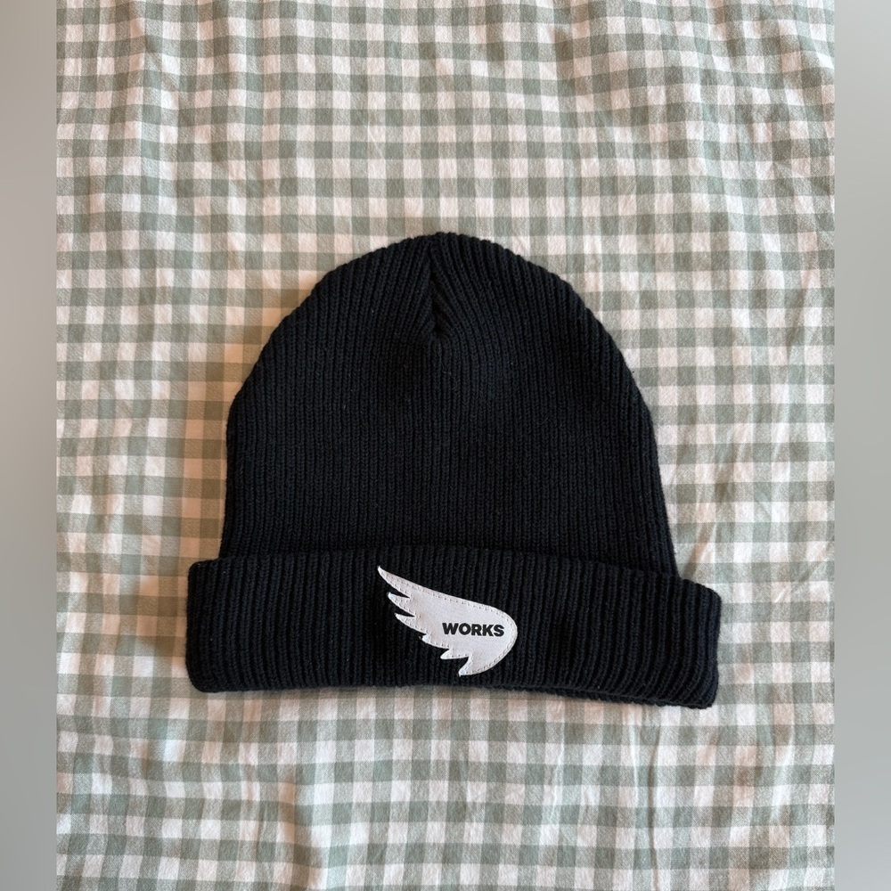 Saint Works black ribbed beanie